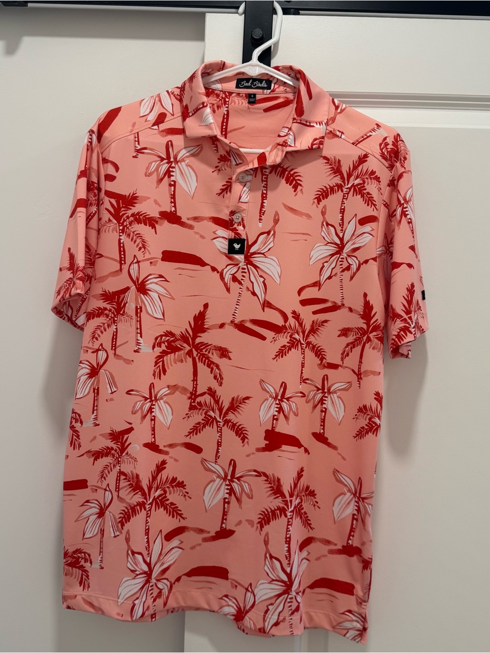 Bad Birdie Golf Polo | Red Palm Trees Tropical